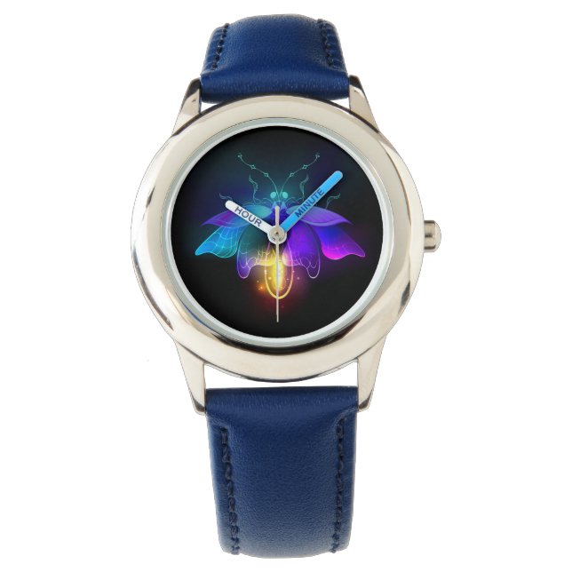 Montre Neon Firefly sur noir (devant)