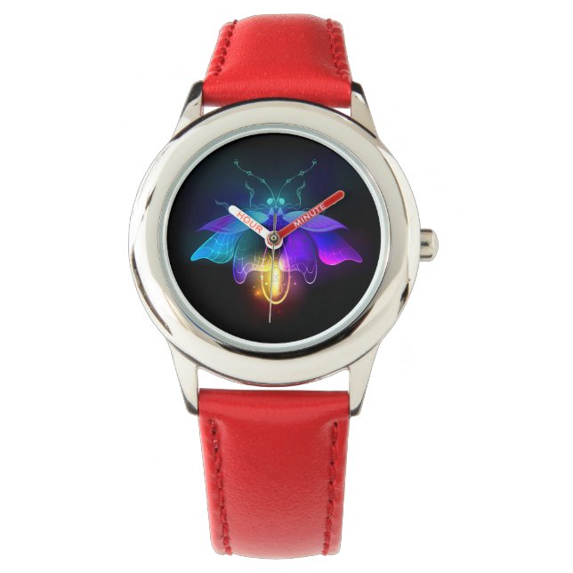 Montre Neon Firefly sur noir (devant)