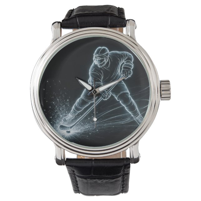 Montre Neon Hockey Player On Ice (devant)