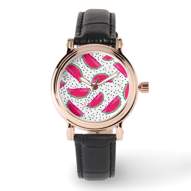 Montre Neon Watermelon sur le Motif des semences (Recto)