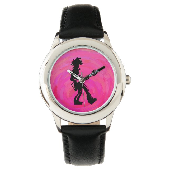 Montre New York Boogie Nights Guitare Hot Pink (devant)