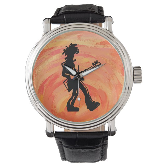Montre New York Boogie Nights Guitare Orange (devant)