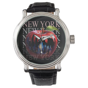 Montre New York La Grosse Pomme Fruit Silhouette City