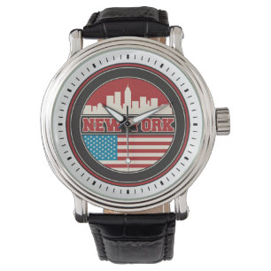 Montre New York Skyline   Drapeau des États-Unis