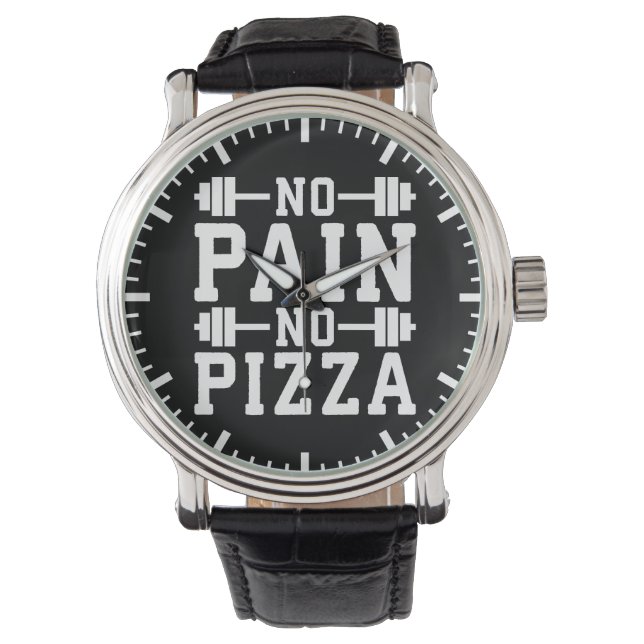 Montre No Pain, No Pizza - Carbes - Amusant Entraînement  (devant)
