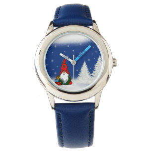 Montre Noël bleu Gnome