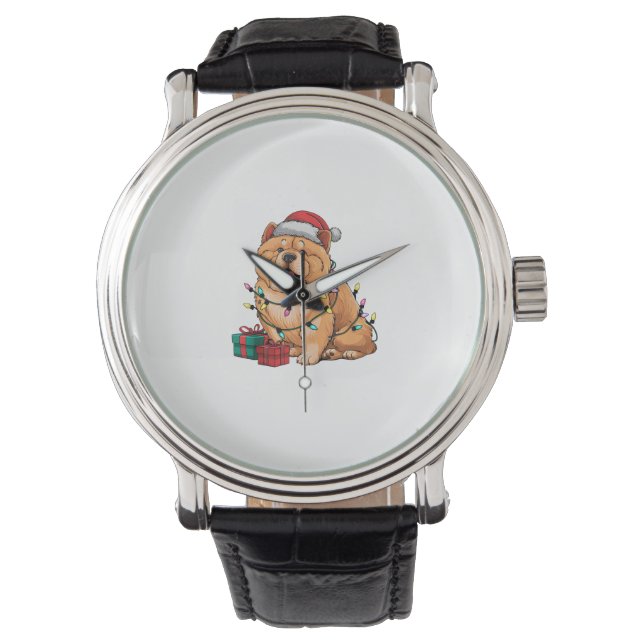 Montre Noël Éclairage Noël Chow Chow Chien Noël (devant)
