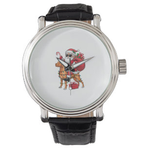 Montre Noël Éclairage Père Noël équitation Vizsla Chien N