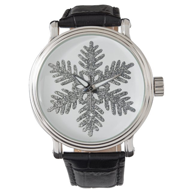 Montre Noël Fête Silencieux Snowflake Star Design (devant)