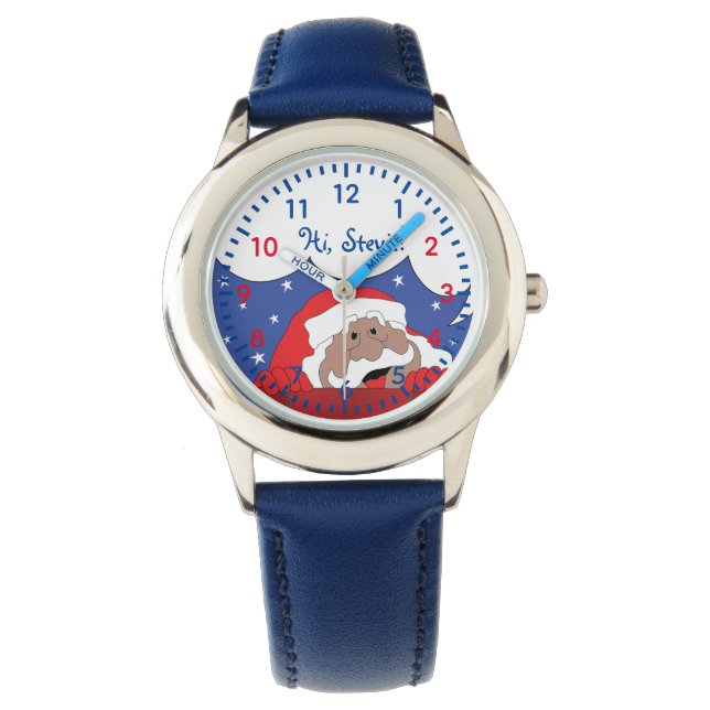 Montre Noël Père Noël de couleur dit (devant)