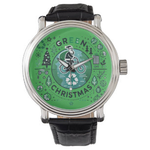 Montre Noël vert - Père Noël et design de recyclage