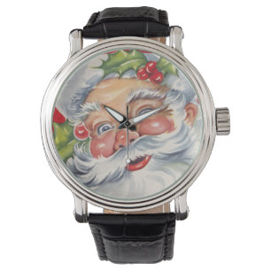 Montre Noël Vintage, Jolly Père Noël avec son Casquette