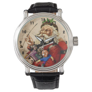 Montre Noël vintage, jouets en pipe de Père Noël victorie