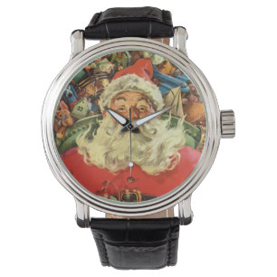 Montre Noël vintage, le Père Noël à Sleigh avec jouets