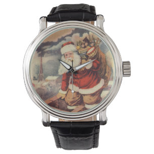 Montre Noël Vintage Père Noël victorien à Chimney
