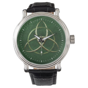 Montre Noeud celtique vert de trinité