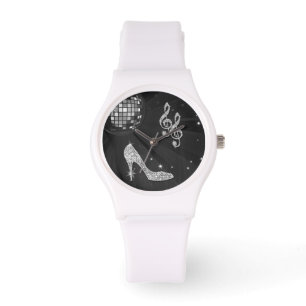 Montre Noir brillant note & talon Stiletto