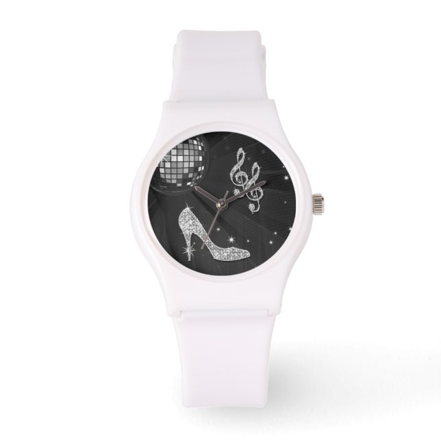 Montre Noir brillant note & talon Stiletto (Recto)