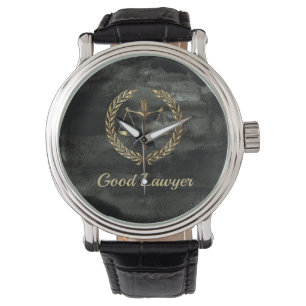 Montre Noir d'Aquarel et avocat d'or