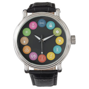 Montre Noir de symboles de professeur de chimie