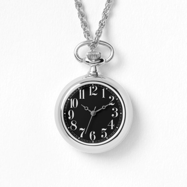 Montre Noir et Argent grand nombre (Recto)