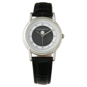 Montre Noir et blanc élégant solide