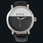 Montre Noir et blanc, nom do-it-yourself<br><div class="desc">Un visage de montre noir et blanc de style simple avec do-it-yourself Nom.</div>