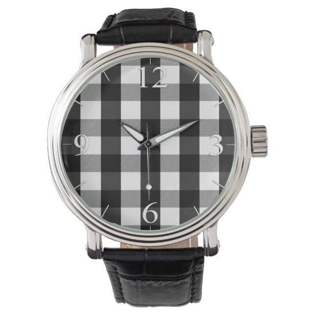Montre Noir et blanc sériole Plaid (devant)