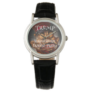 Montre Noir et Or Simple Élégant Moderne Trump MB