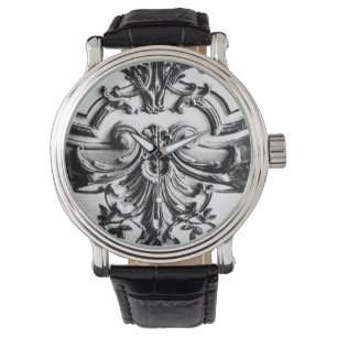 Montre Noir romantique et White Fleur de Lis - Versailles