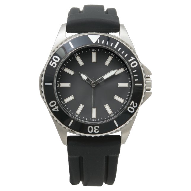 Montre noire de luxe pour hommes (devant)