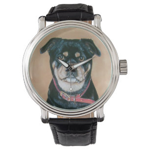 montre noire et bronzage mignonne d'art de