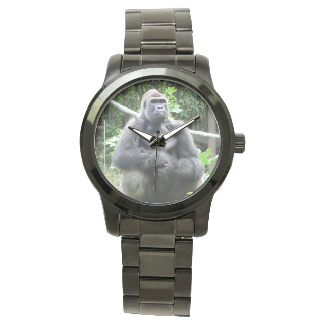 Montre noire pour hommes Gorilla (devant)