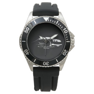 Montre noire protège-couronne pour hommes avec bra
