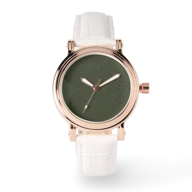 Montre Noise Moss Green Custom Rose-Gold eWatch (Recto)
