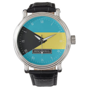 Montre Nom bahamien classique de coutume de drapeau