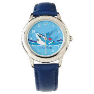 Montre Nom d'ajout de requin de plage cool