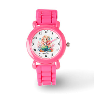 Montre Nom d'ajout de sirène mignonne