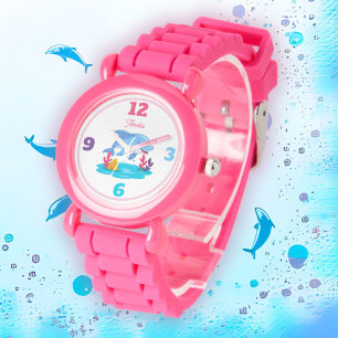 Montre Nom de fille d'animal marin dauphin mignon