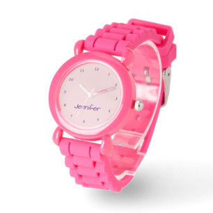 Montre Nom de la fille rose pâle et violette royale