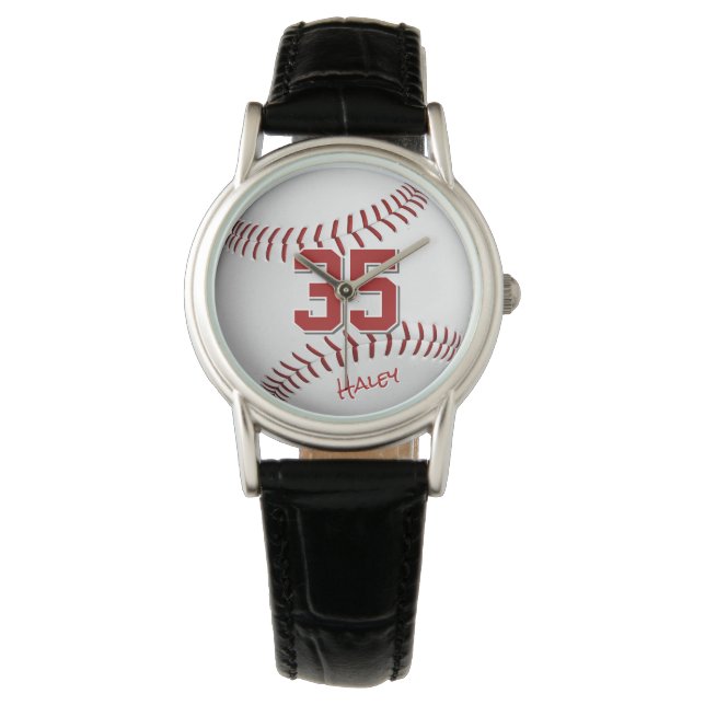 Montre nom de l'athlète de baseball/softball personnalisé (devant)