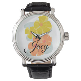 Montre Nom de l'écriture florale Cosmo pour la fête des m