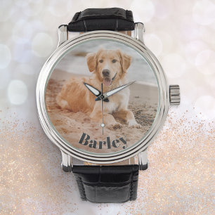 Montre Nom de photo de chien de compagnie moderne et mini
