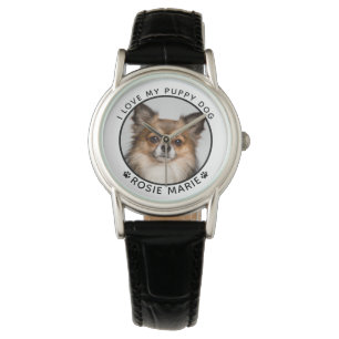 Montre Nom de photo de chien mignon Empreintes de pattes