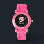 Montre Nom du monogramme de l'axe rose<br><div class="desc">De notre collection axolotl</div>