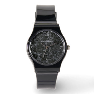 Montre Nom du monogramme en marbre noir