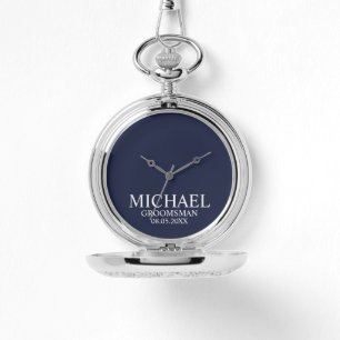 Montre Nom et monogramme du Groomsman personnalisé modern