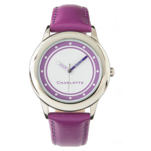 Montre Nom fait sur commande chic moderne de lavande