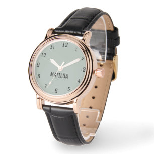 Montre Nom Fille Garçon Femmes Hommes   Ash Grey Elegant