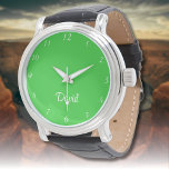 Montre Nom Fille Garçon Femmes Hommes | Élégant vert citr<br><div class="desc">Nom personnalisé Fille garçon femmes hommes | Lime Green Elegant Modern Watch | Classique | Élégant | tendance | Style | Cadeau. Vous pouvez choisir d'ajouter votre nom, le nom d'un proche ou un message spécial. Qu'il s'agisse d'un cadeau sincère pour quelqu'un qui vous est cher ou d'un régal personnel,...</div>